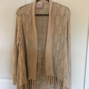 Romeo and Juliet Couture crochet fringed cardiganL